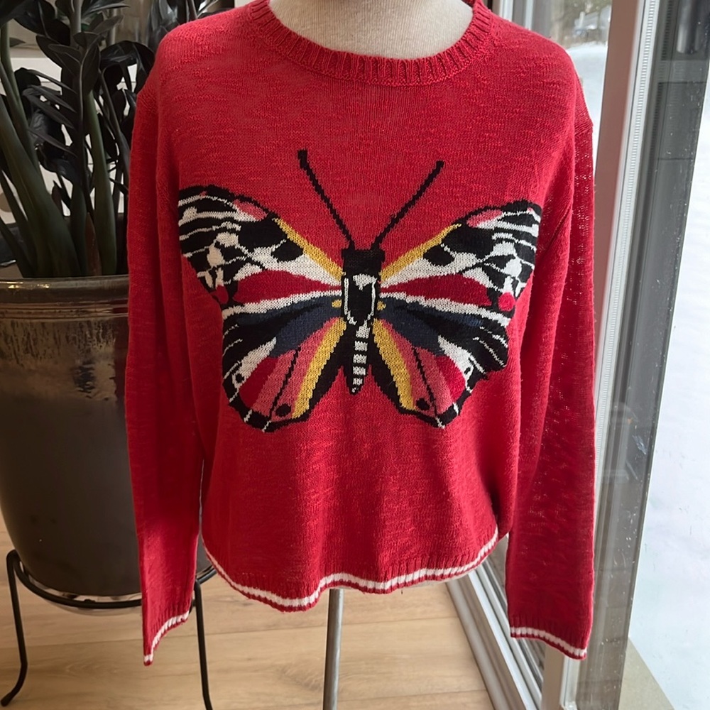 EUC Pepe jeans of London butterfly design long sleeve oversize sweater